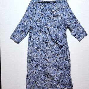 Talbots Woman Faux Wrap Paisley Dress Plus Size 3X. #779